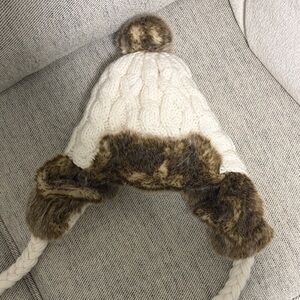 Cozy Cream and Brown Winter Hat